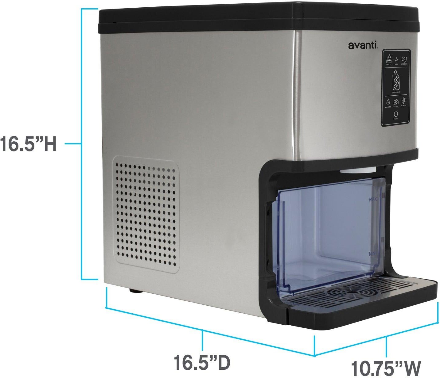 Avanti NIMDTS3326SIS 33lb Nugget Ice Dispenser, G2: Stainless