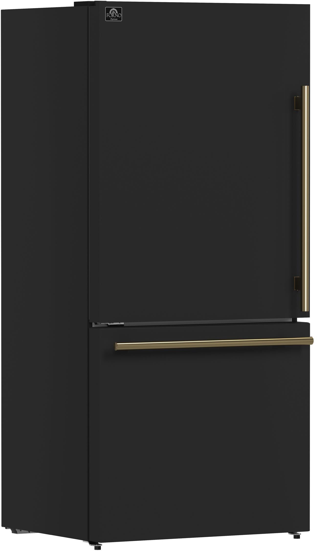 Forno FFFFD178631BLK Milano Series 31 Inch Bottom Freezer
