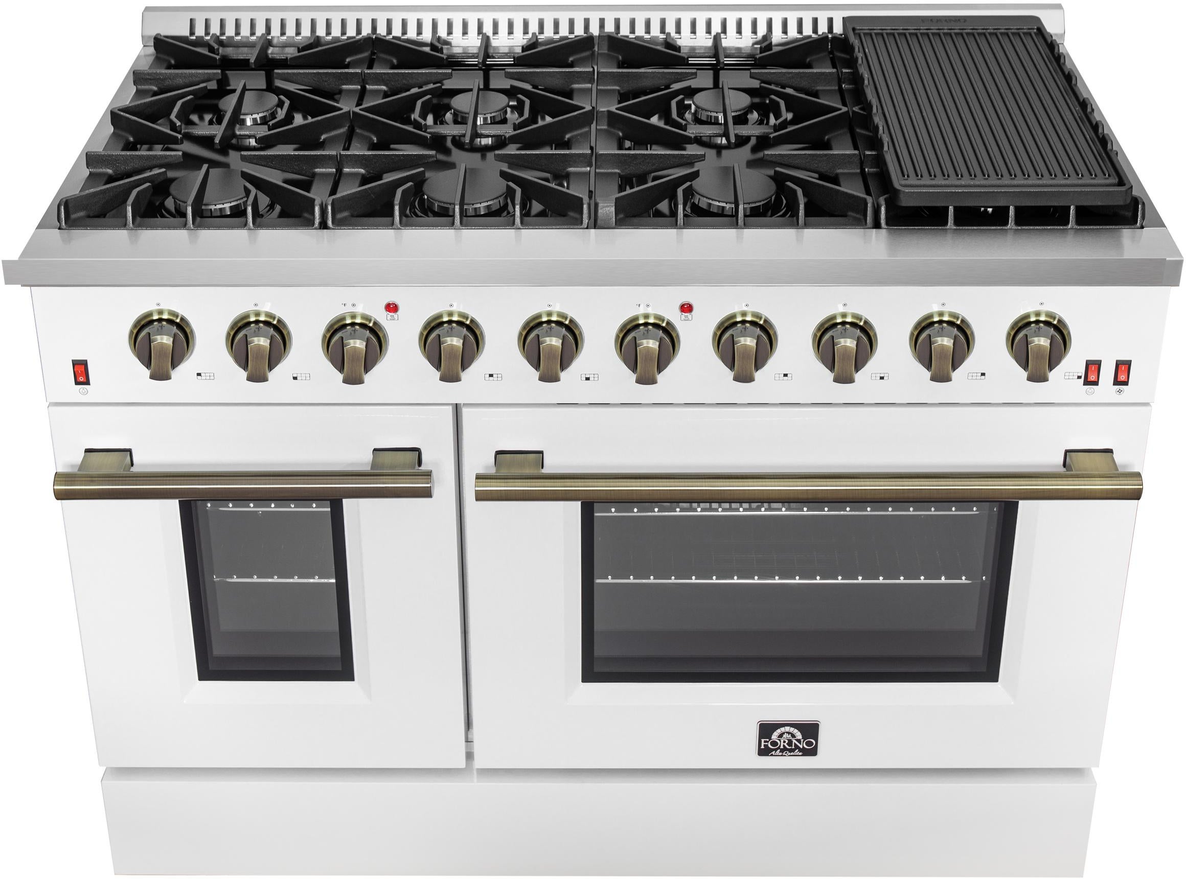 Forno FFSGS624448WHT Galiano Series 48 Inch Freestanding Gas Range