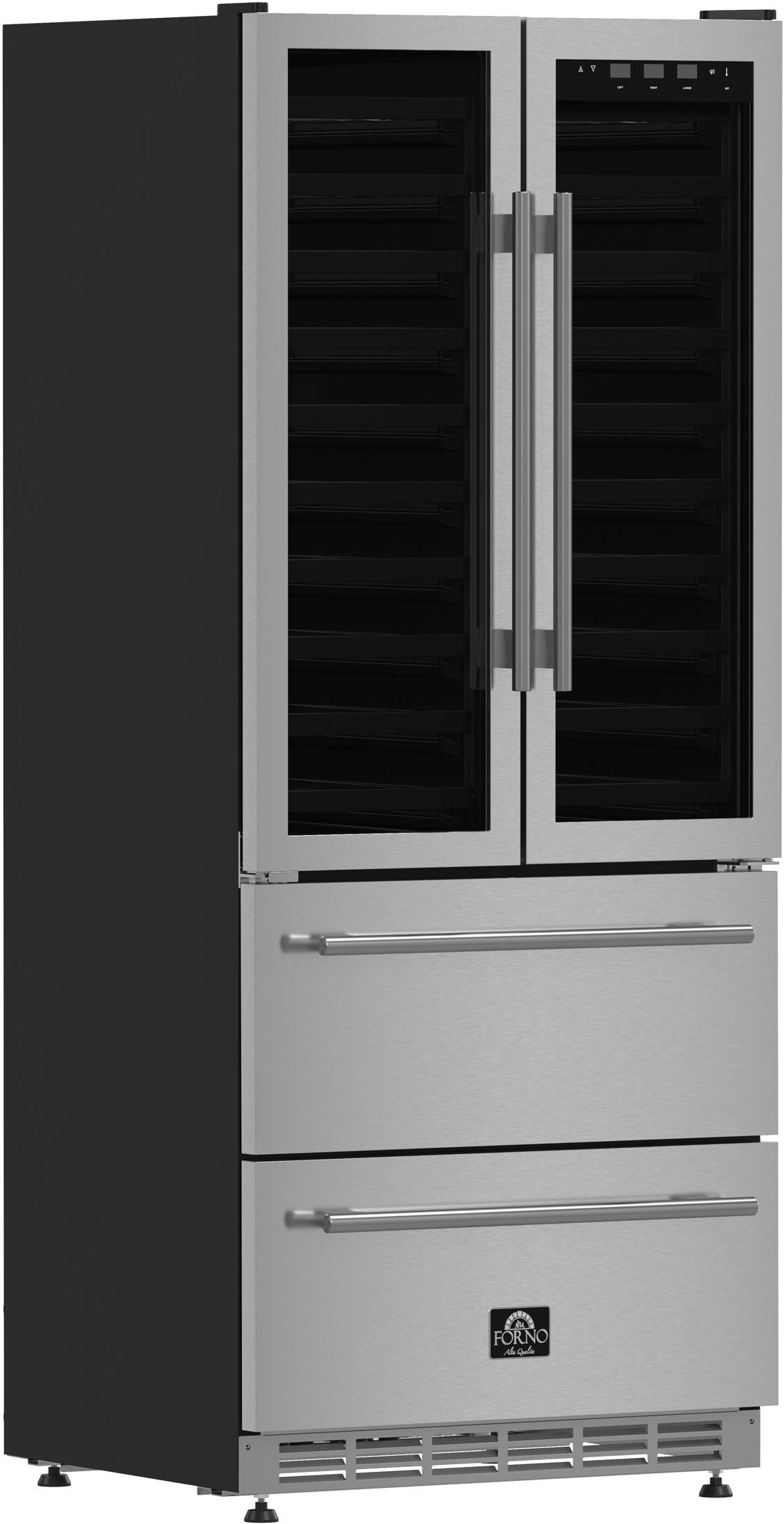 Forno FWCDR663532S Campania Series 32 Inch Wine Cooler, Dual Wine