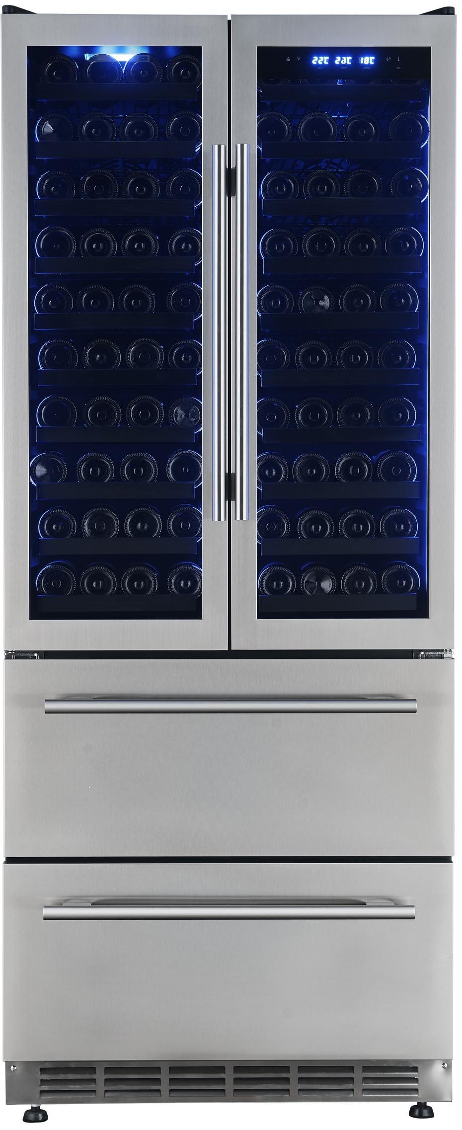 Forno FWCDR663532S Campania Series 32 Inch Wine Cooler, Dual Wine
