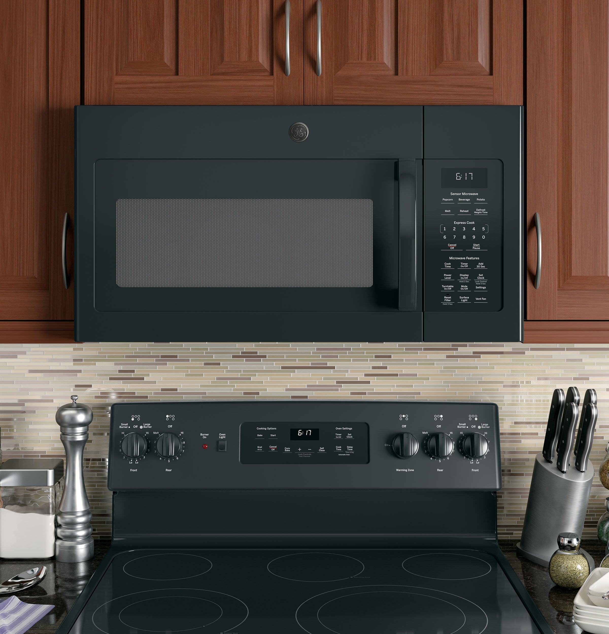 GE JVM6175DKBB 30 Inch 1.7 cu. ft. Over-the-Range Microwave Black