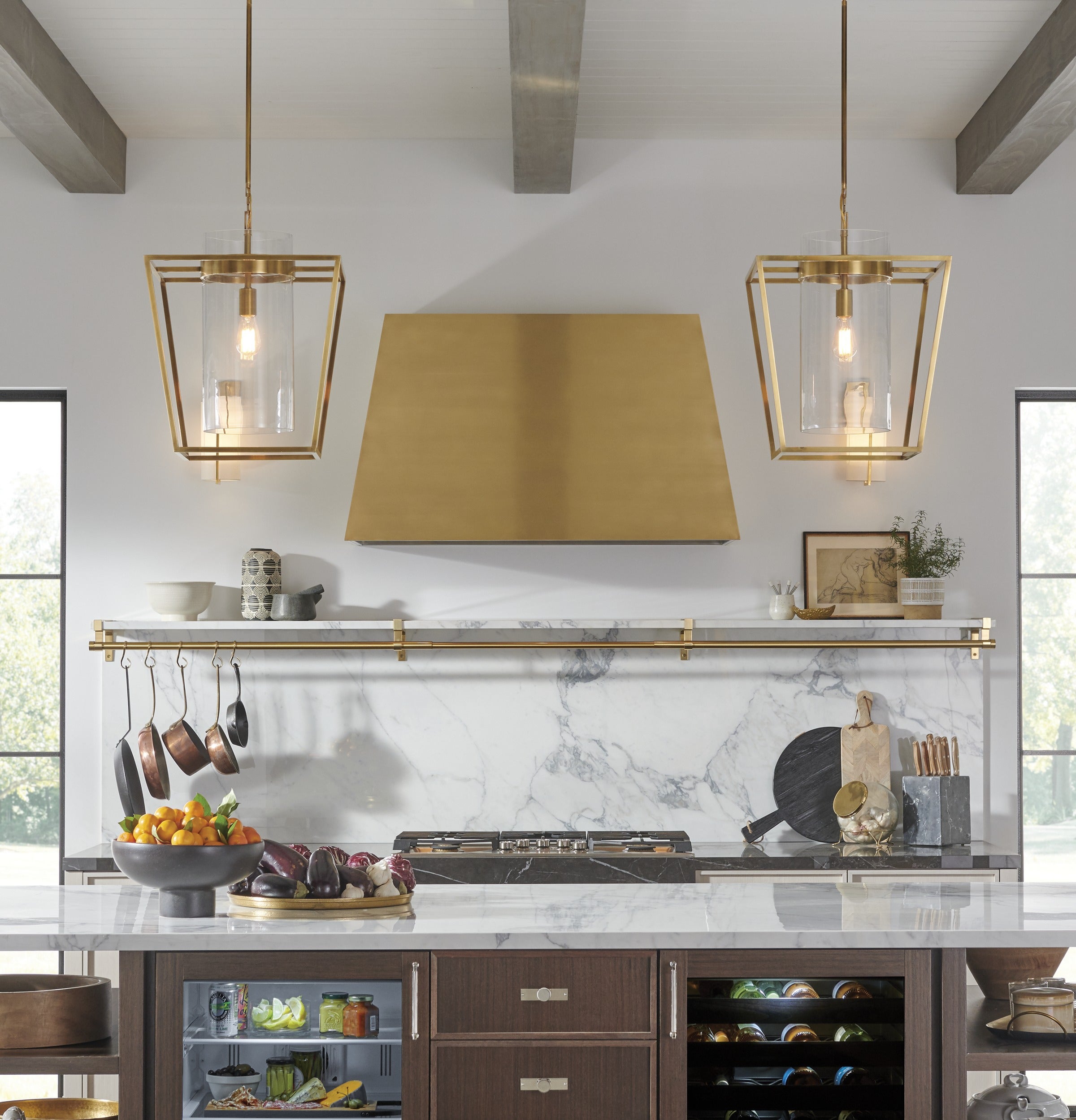 Monogram ZVC48DTB1 Designer Collection 48 Inch Custom Hood: Brass