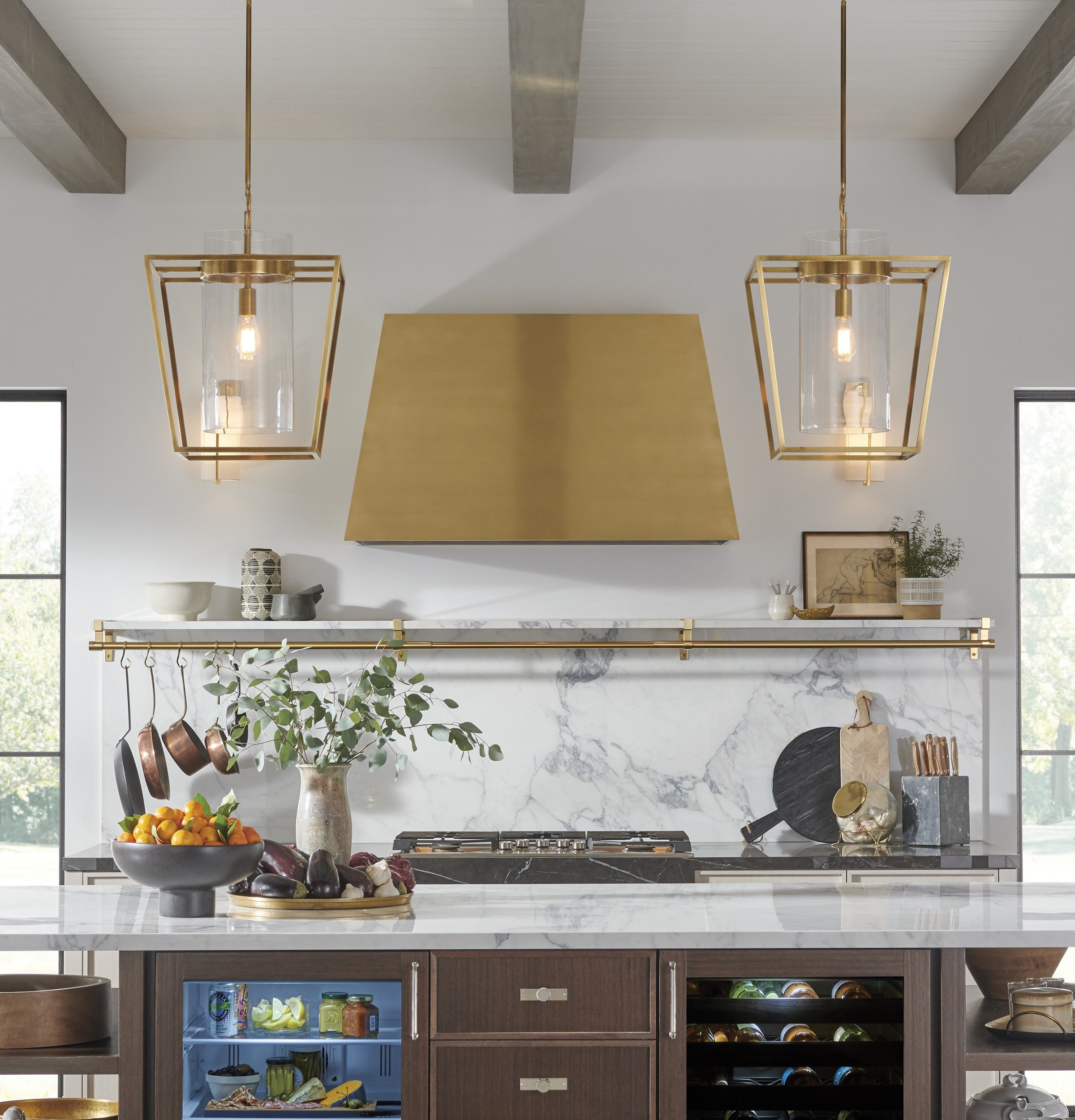 Monogram ZVC48DTB1 Designer Collection 48 Inch Custom Hood: Brass