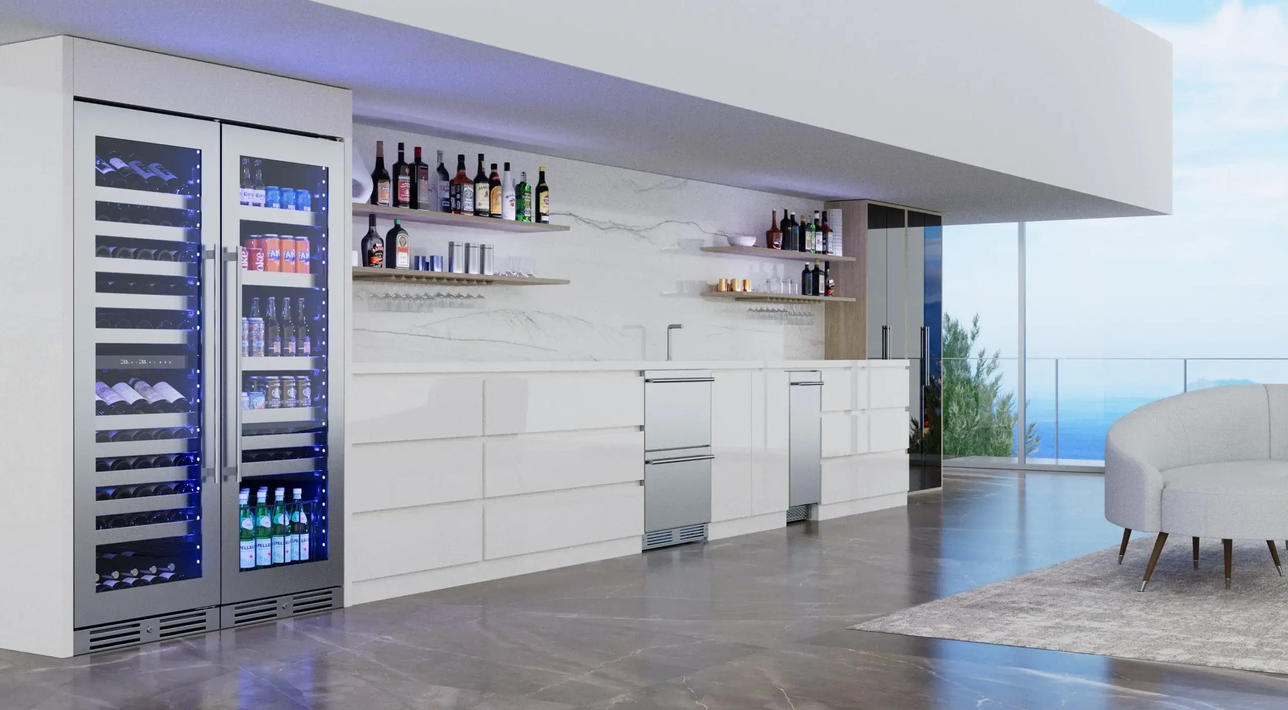 XO XOU2470BCGS Stainless Steel Glass, Reversible Hinge