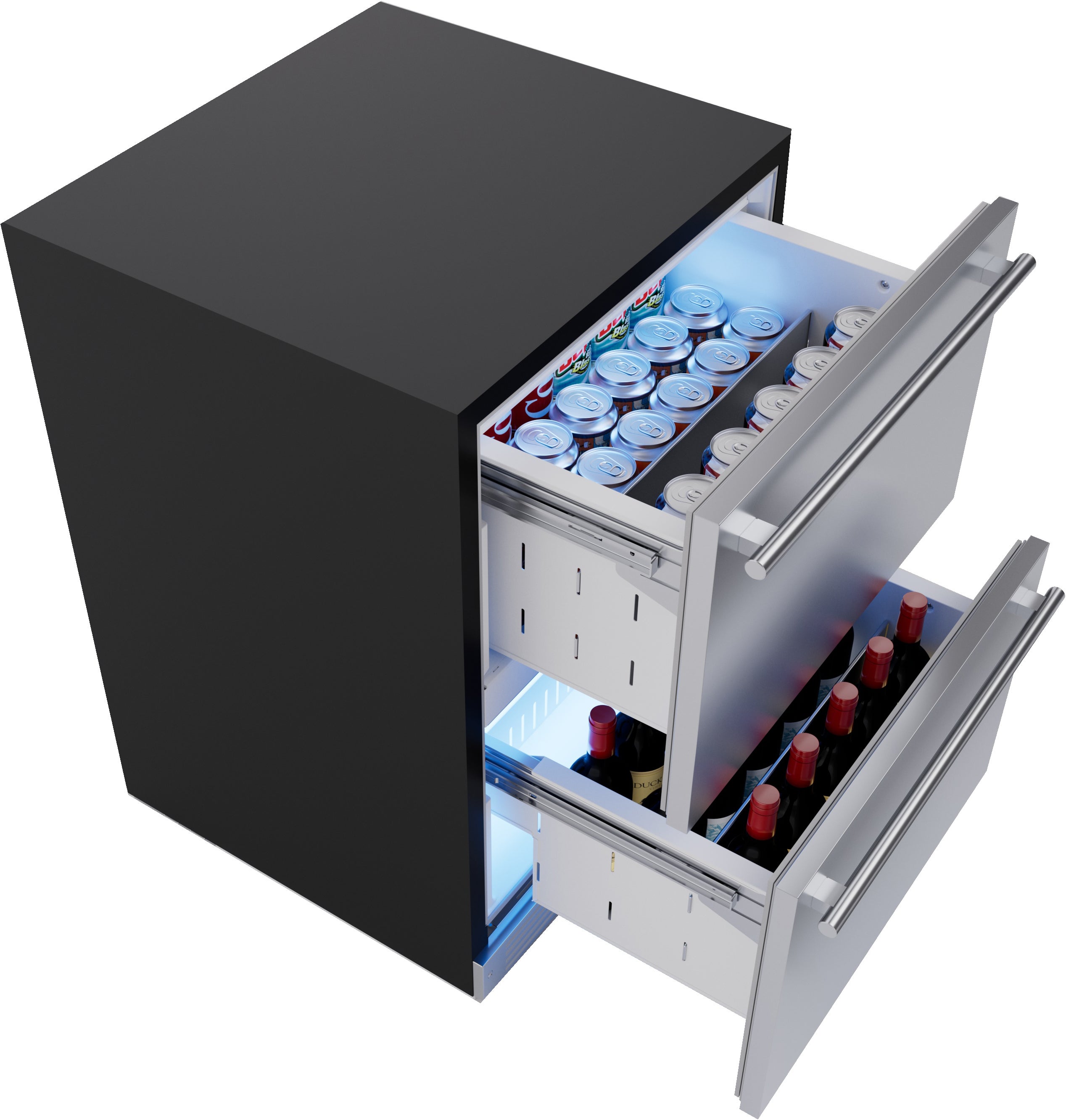 XO XOU24RDS 24 Inch Built-In Under-Counter Beverage Refrigerator