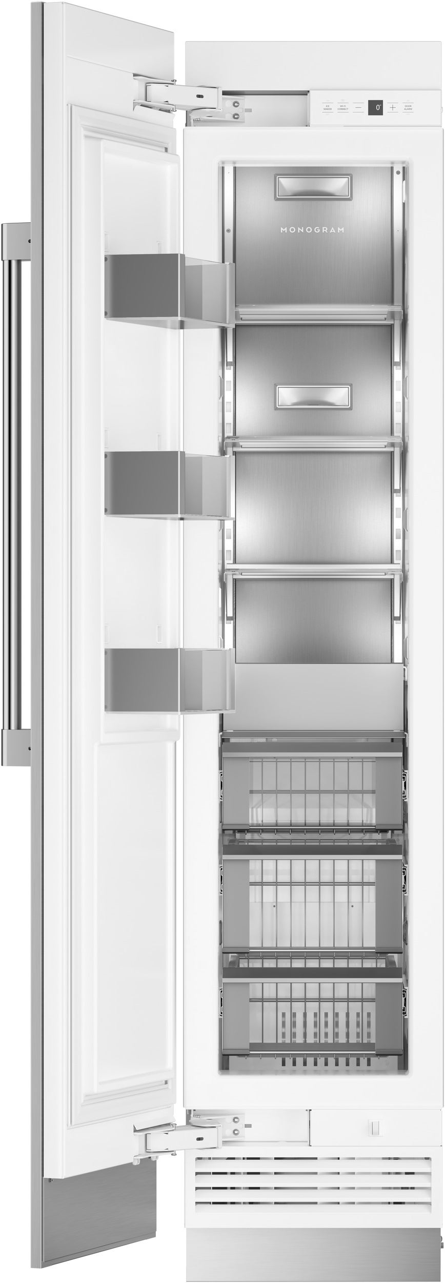 Monogram ZIF181NPNII 18 Inch Smart Built In Column Freezer Panel