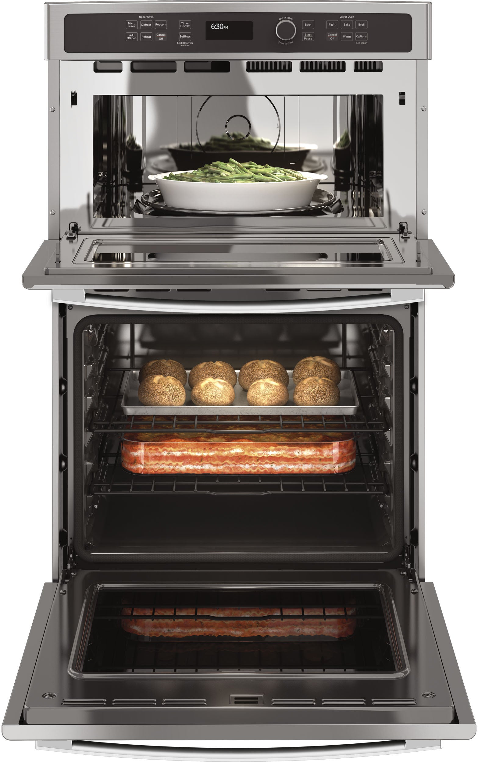 GE JK3800SHSS 27 Inch Combination Wall Oven Stainless Steel