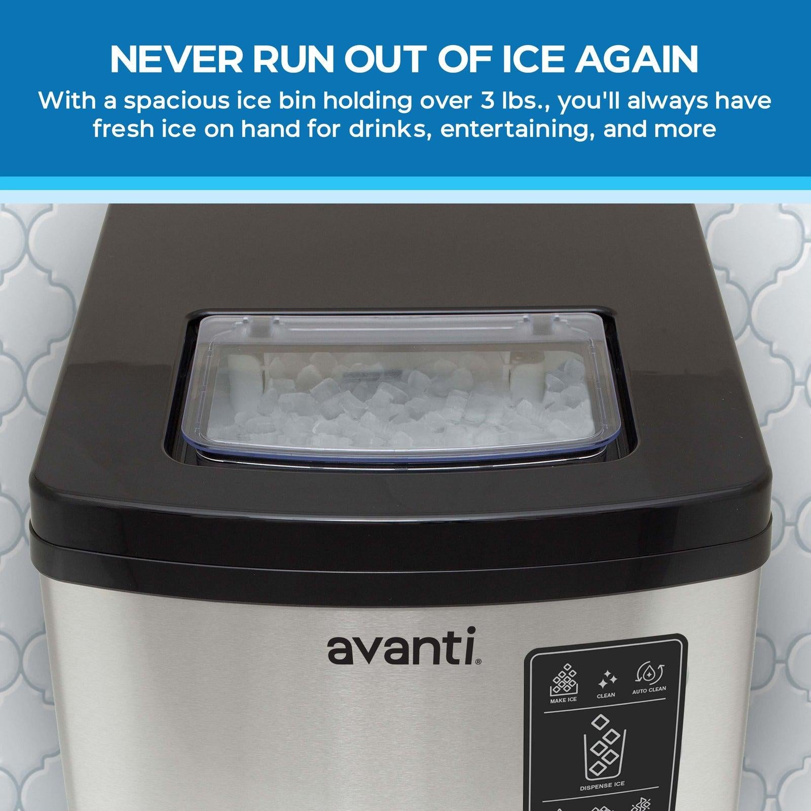 Avanti NIMDTS3326SIS 33lb Nugget Ice Dispenser, G2: Stainless