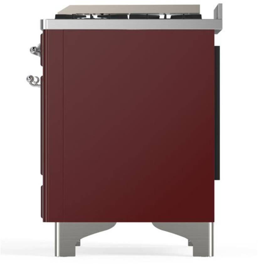 Ilve UM09FDNS3BUC Natural Gas In Burgundy W/ Chrome Trim