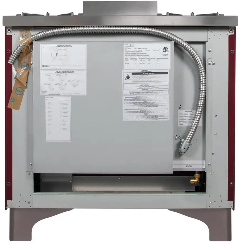 Ilve UM09FDNS3BUC Natural Gas In Burgundy W/ Chrome Trim