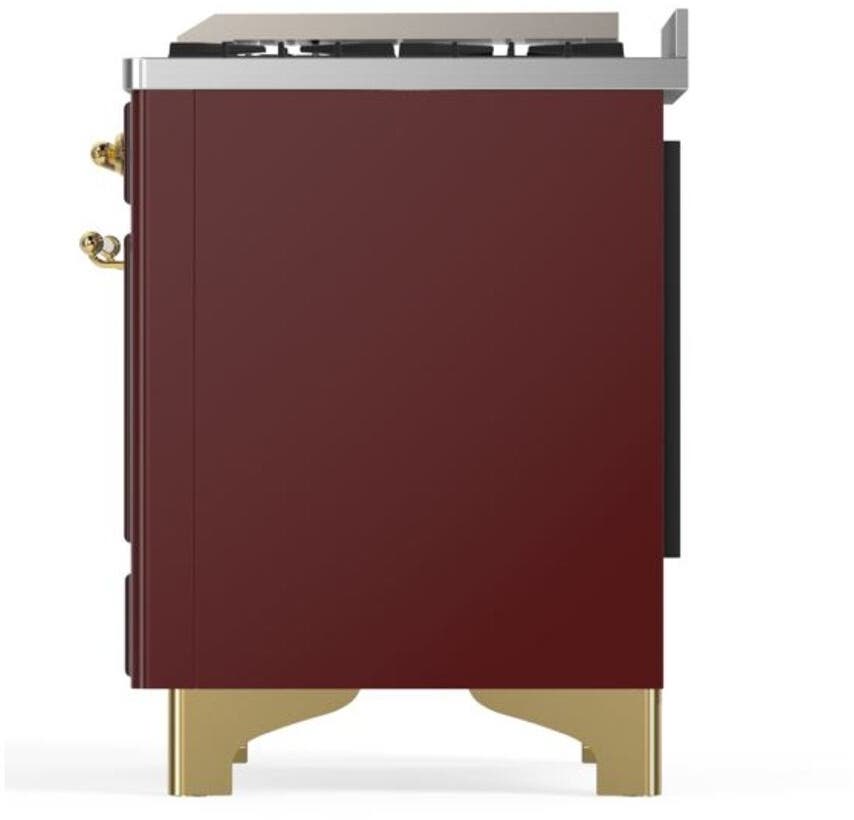 Ilve UM09FDNS3BUGLP Liquid Propane In Burgundy W/ Brass Trim