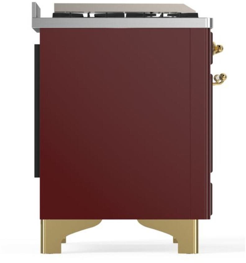 Ilve UM09FDNS3BUGLP Liquid Propane In Burgundy W/ Brass Trim
