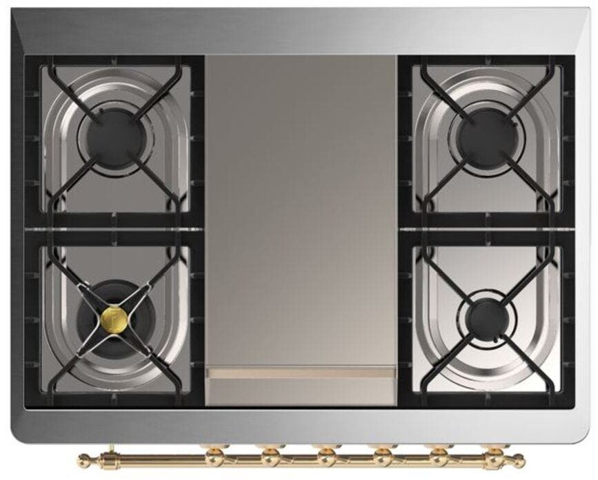 Ilve UM09FDNS3BUGLP Liquid Propane In Burgundy W/ Brass Trim
