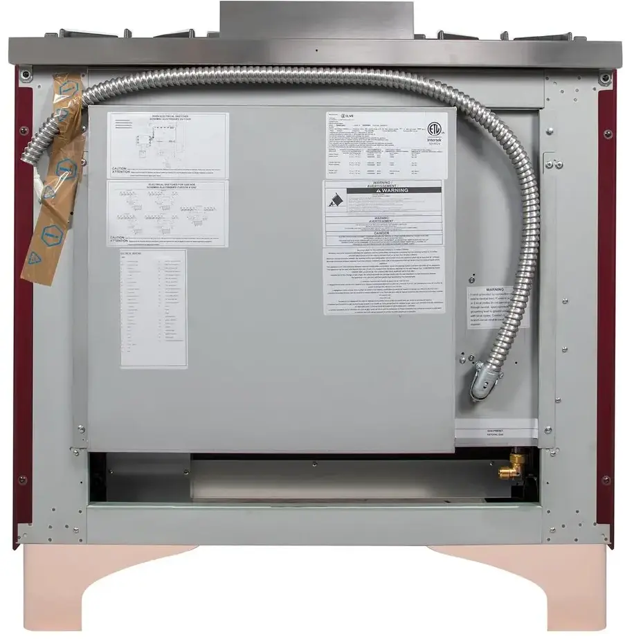 Ilve UM09FDNS3BUP Natural Gas In Burgundy W/ Copper Trim