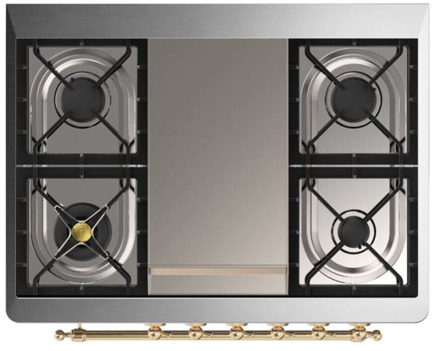 Ilve UM09FDNS3EGG Natural Gas In Emerald Green W/ Brass Trim