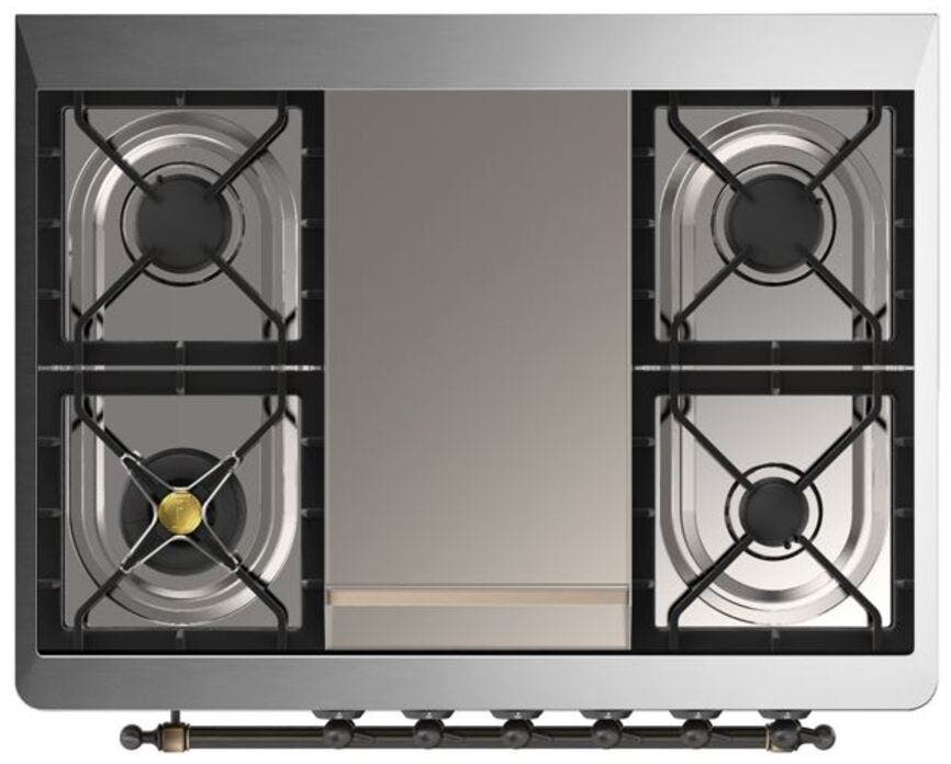 Ilve UM09FDNS3AWBLP Liquid Propane In Antique White W/ Bronze Trim