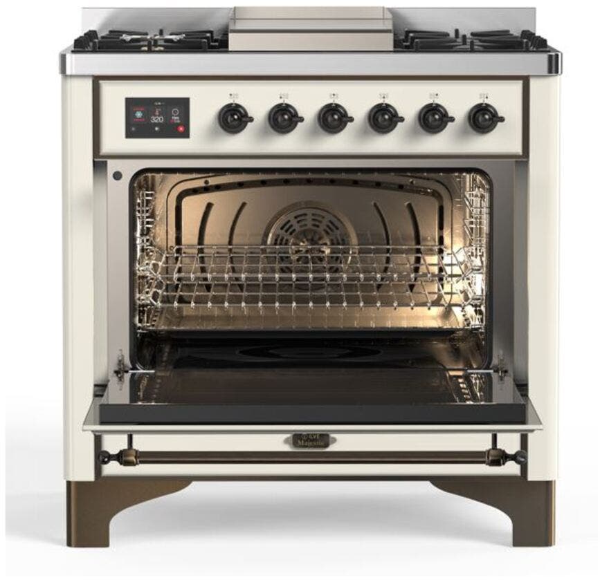 Ilve UM09FDNS3AWB Natural Gas In Antique White W/ Bronze Trim