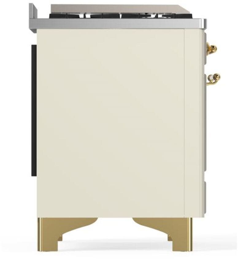 Ilve UM09FDNS3AWG Natural Gas In Antique White W/ Brass Trim