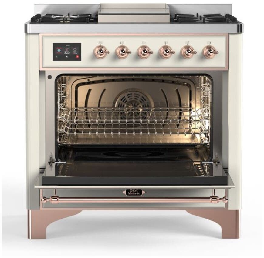 Ilve UM09FDNS3AWP Natural Gas In Antique White W/ Copper Trim