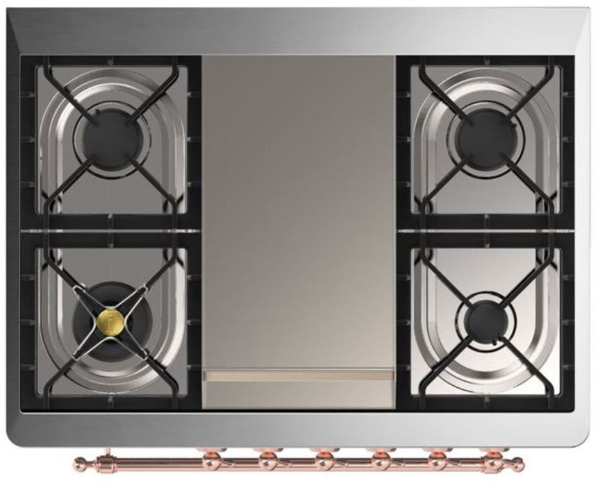 Ilve UM09FDNS3AWP Natural Gas In Antique White W/ Copper Trim