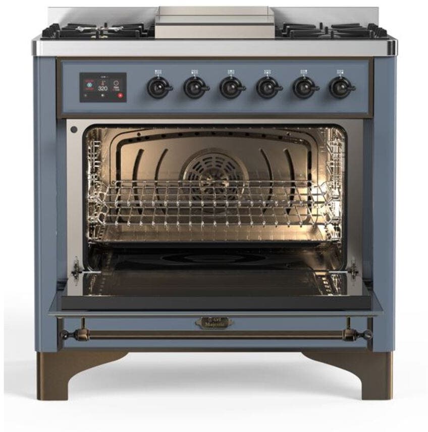 Ilve UM09FDNS3BGBLP Liquid Propane In Blue Grey W/ Bronze Trim