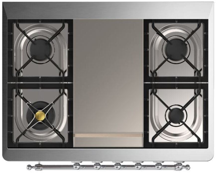 Ilve UM09FDNS3BGC Natural Gas In Blue Grey W/ Chrome Trim