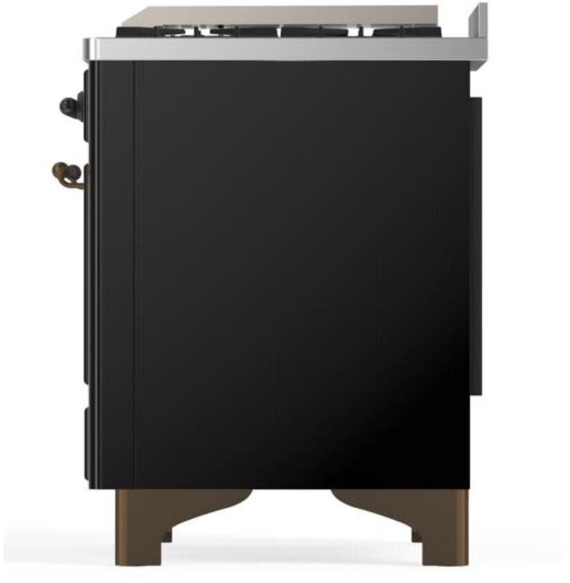 Ilve UM09FDNS3BKB Natural Gas In Glossy Black W/ Bronze Trim