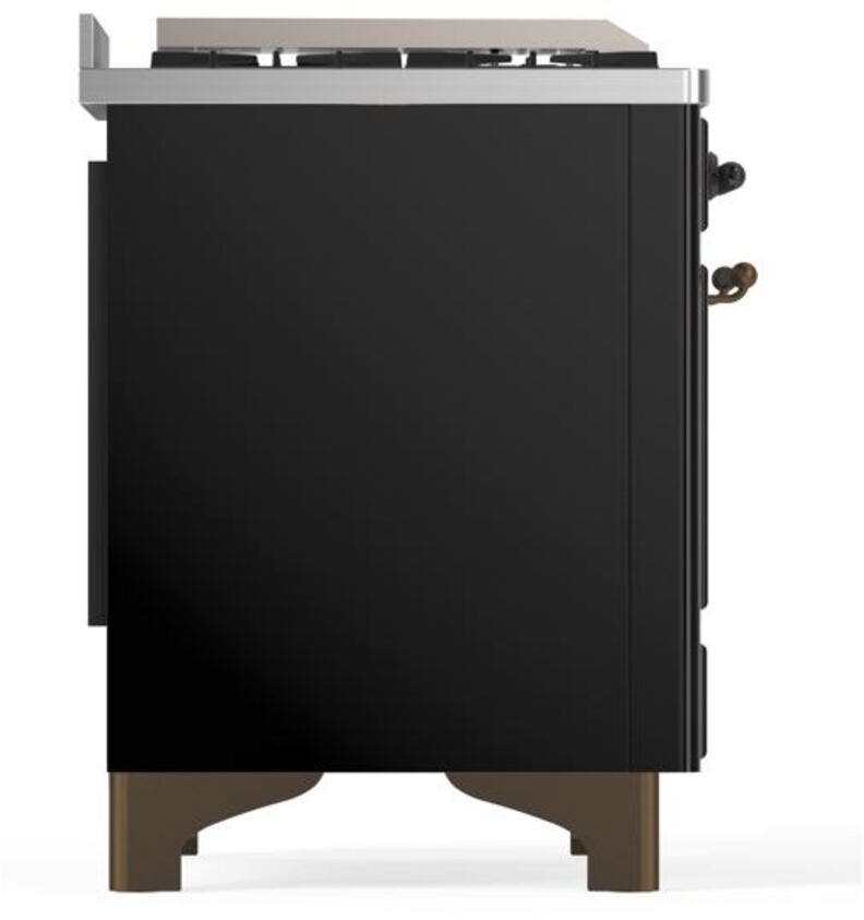 Ilve UM09FDNS3BKB Natural Gas In Glossy Black W/ Bronze Trim