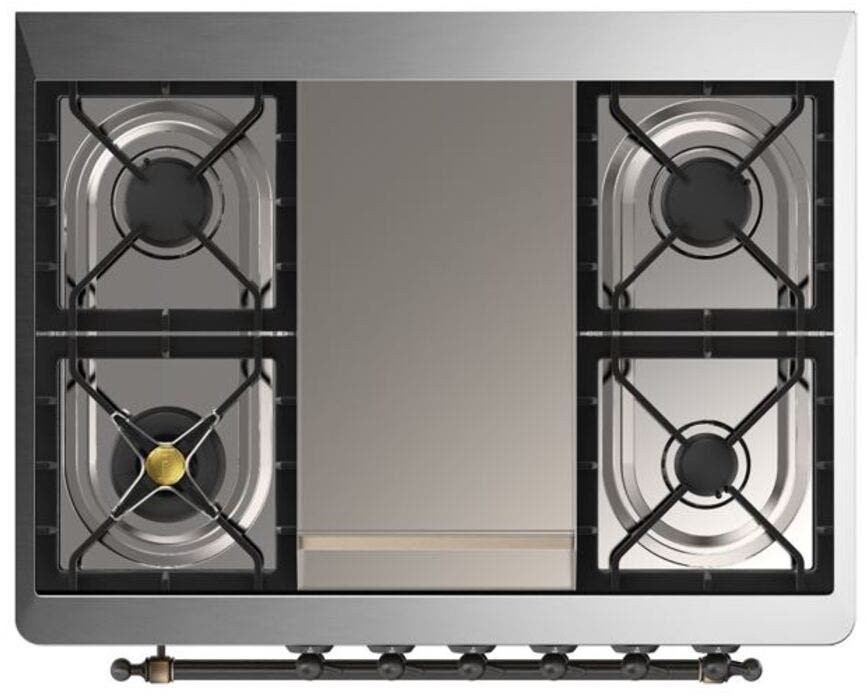 Ilve UM09FDNS3BKBLP Liquid Propane In Glossy Black W/ Bronze Trim