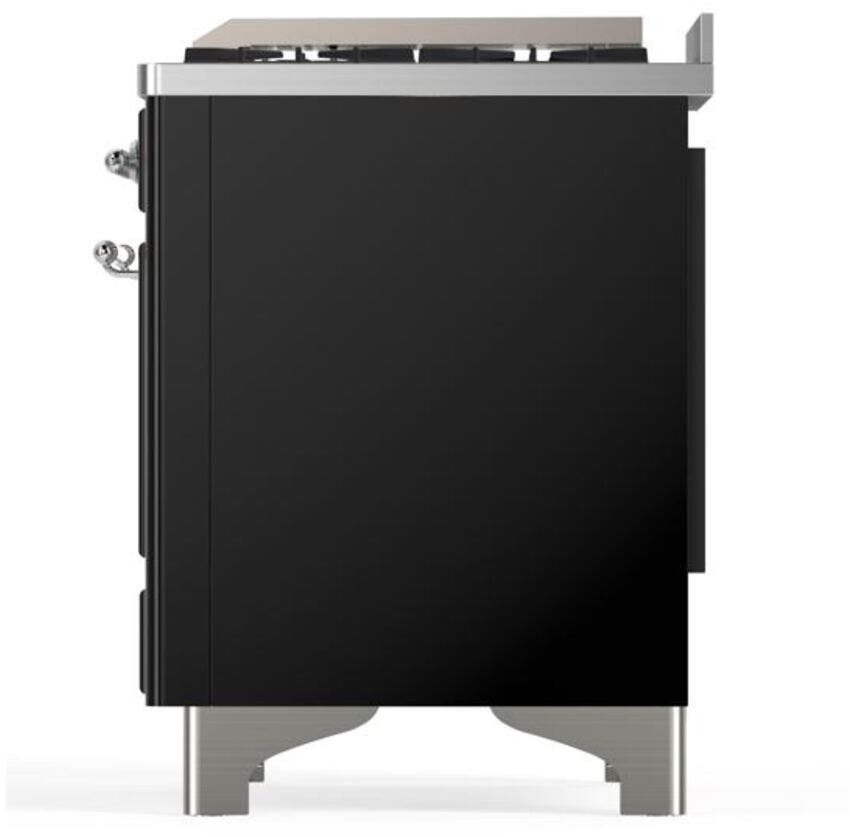 Ilve UM09FDNS3BKCLP Liquid Propane In Glossy Black W/ Chrome Trim
