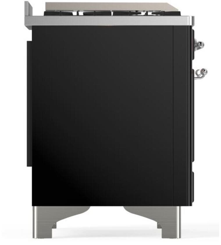 Ilve UM09FDNS3BKCLP Liquid Propane In Glossy Black W/ Chrome Trim