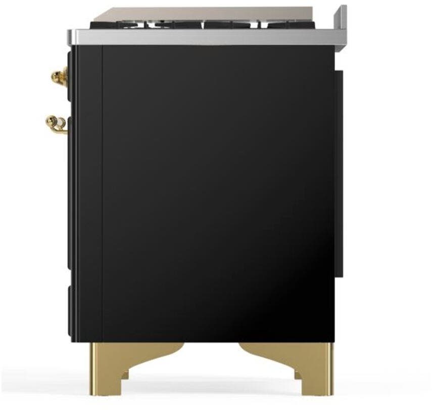 Ilve UM09FDNS3BKGLP Liquid Propane In Glossy Black W/ Brass Trim