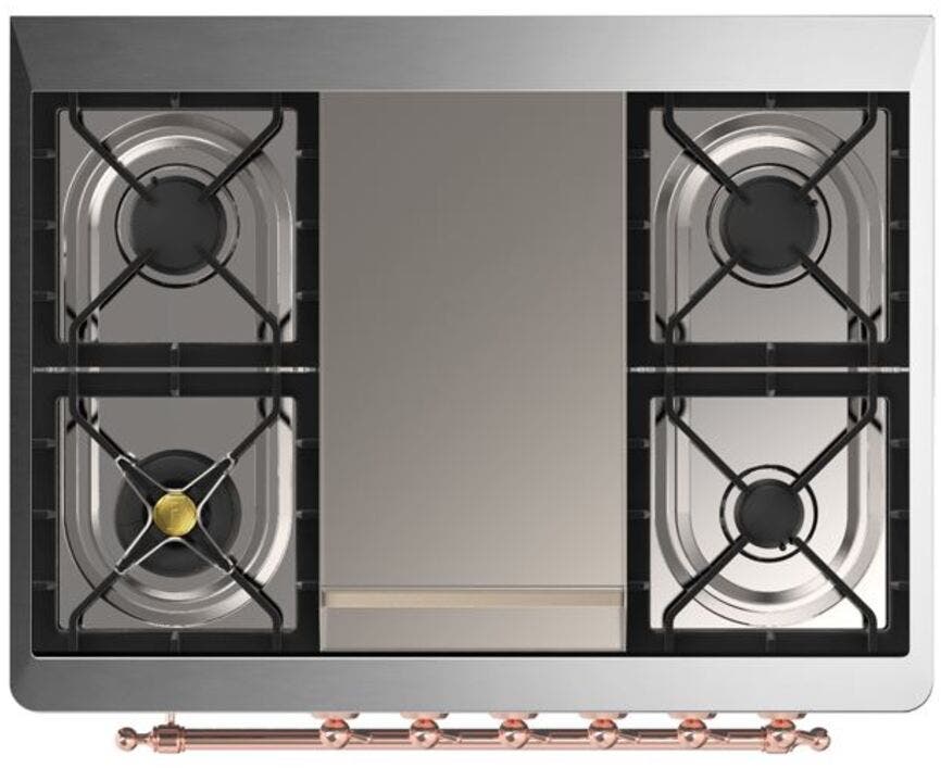 Ilve UM09FDNS3BKPLP Liquid Propane In Glossy Black W/ Copper Trim