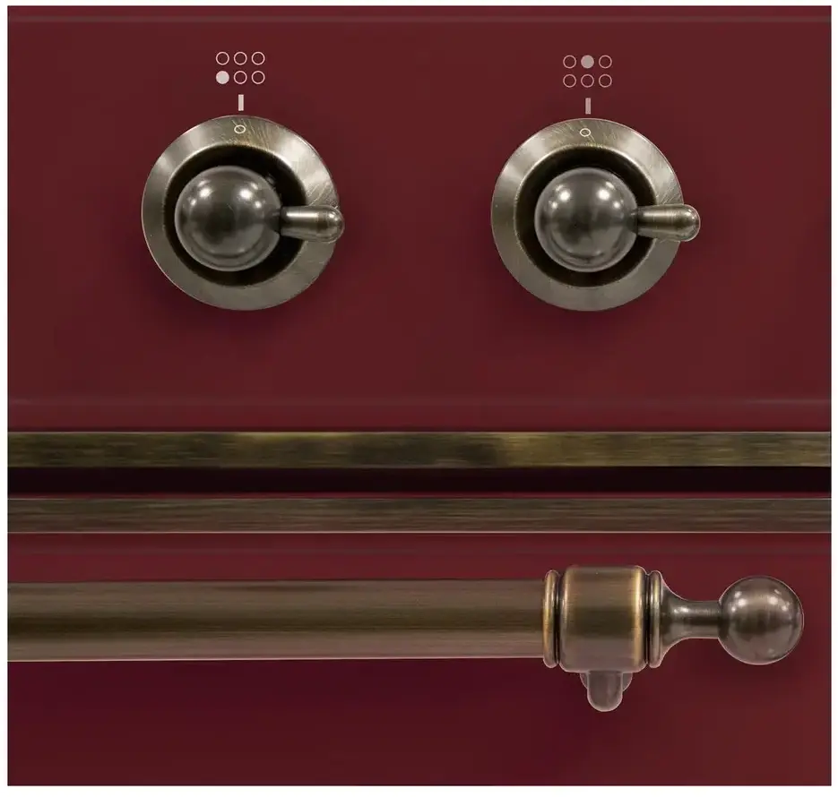 Ilve UM09FDNS3BUB Natural Gas In Burgundy W/ Bronze Trim