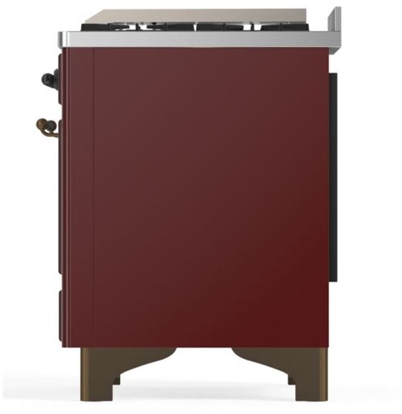 Ilve UM09FDNS3BUB Natural Gas In Burgundy W/ Bronze Trim
