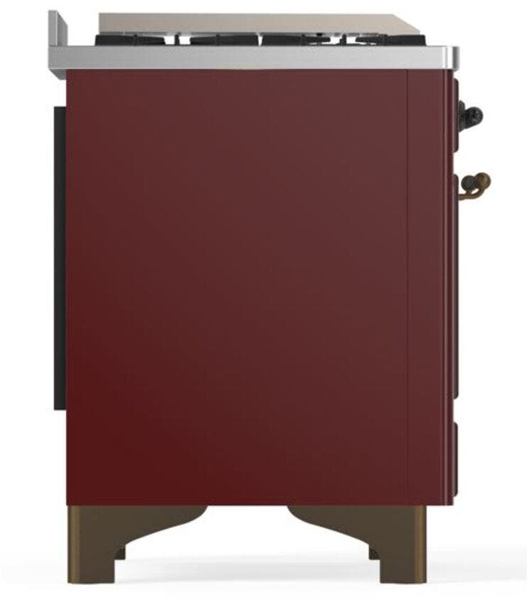 Ilve UM09FDNS3BUB Natural Gas In Burgundy W/ Bronze Trim