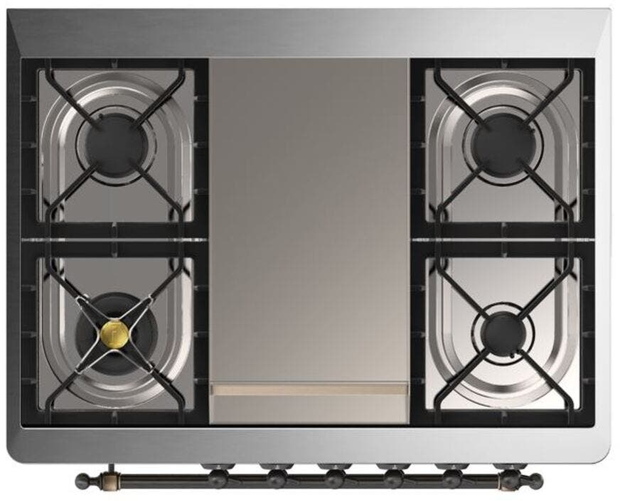 Ilve UM09FDNS3BUBLP Liquid Propane In Burgundy W/ Bronze Trim