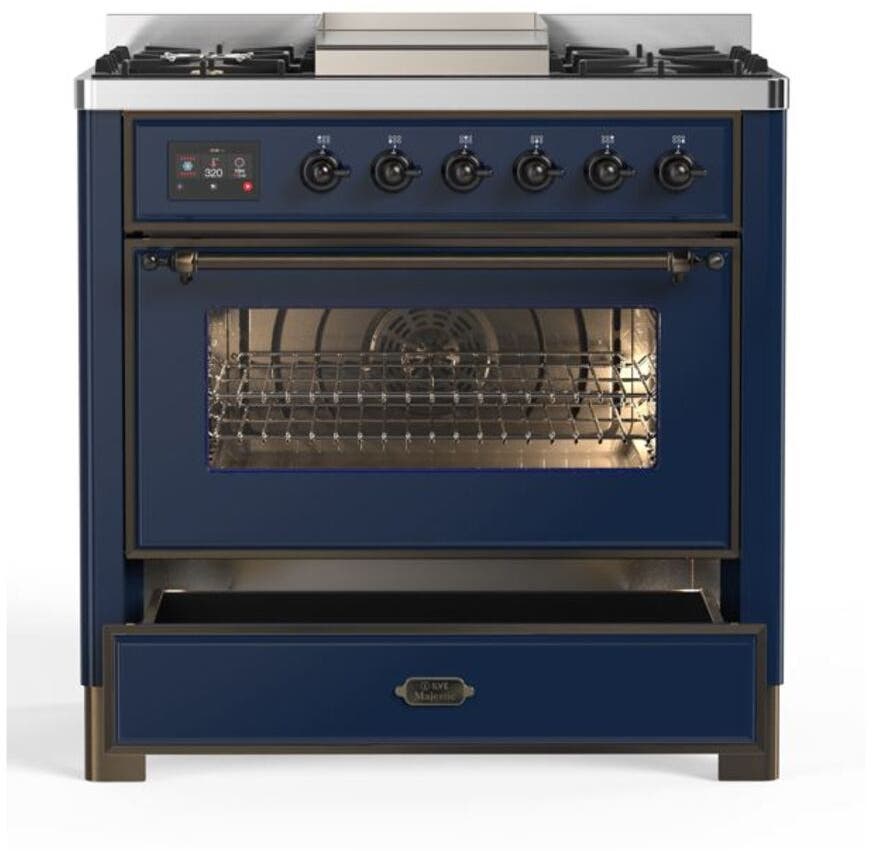 Ilve UM09FDNS3MBB Natural Gas In Midnight Blue W/ Bronze Trim
