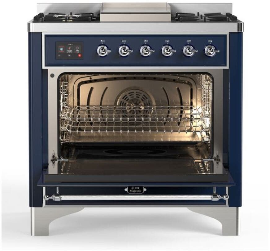 Ilve UM09FDNS3MBCLP Liquid Propane In Midnight Blue W/ Chrome Trim
