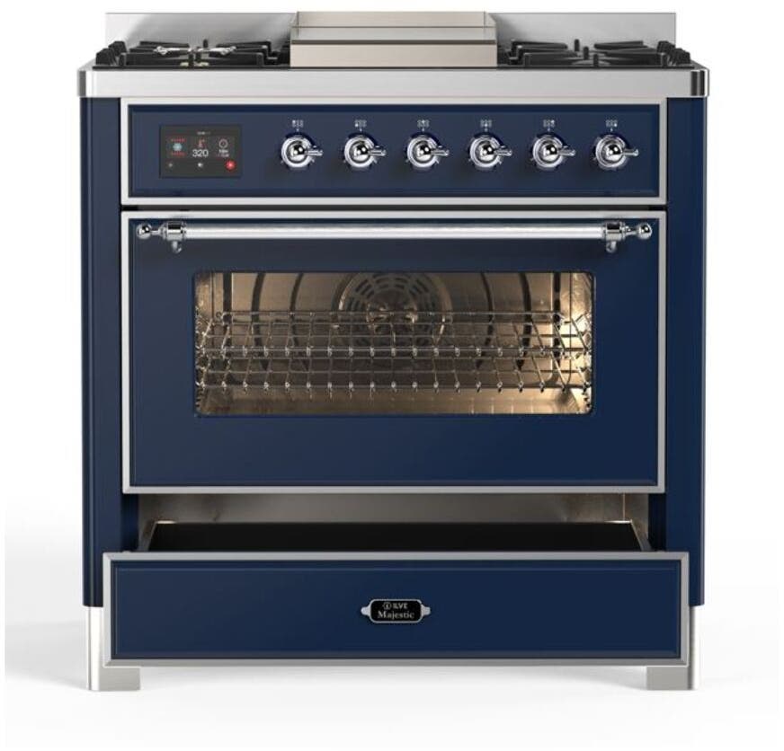 Ilve UM09FDNS3MBCLP Liquid Propane In Midnight Blue W/ Chrome Trim