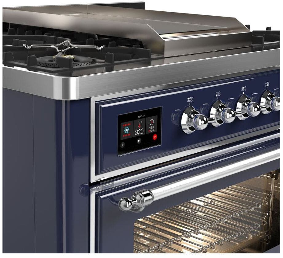 Ilve UM09FDNS3MBCLP Liquid Propane In Midnight Blue W/ Chrome Trim