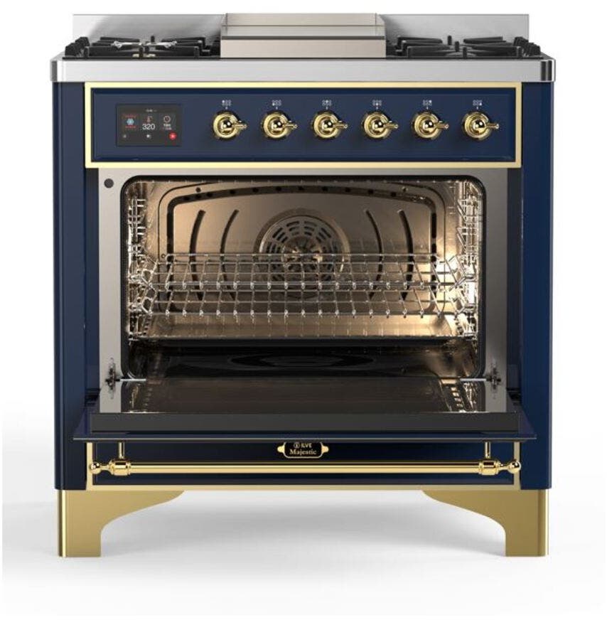 Ilve UM09FDNS3MBG Natural Gas In Midnight Blue W/ Brass Trim