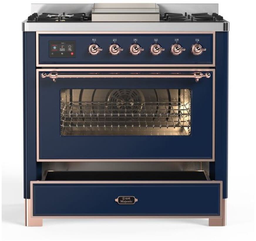 Ilve UM09FDNS3MBP Natural Gas In Midnight Blue W/ Copper Trim