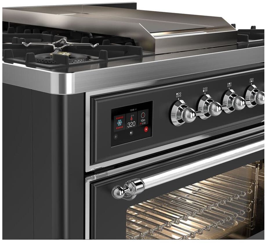 Ilve UM09FDNS3MGCLP Liquid Propane In Matte Graphite W/ Chrome Trim