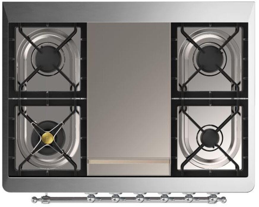 Ilve UM09FDNS3MGCLP Liquid Propane In Matte Graphite W/ Chrome Trim