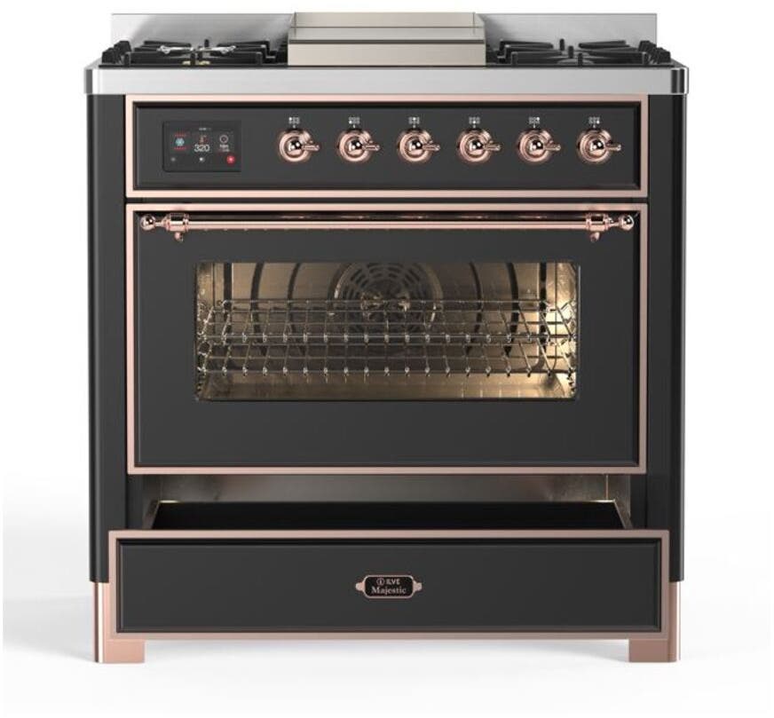 Ilve UM09FDNS3MGPLP Liquid Propane In Matte Graphite W/ Copper Trim