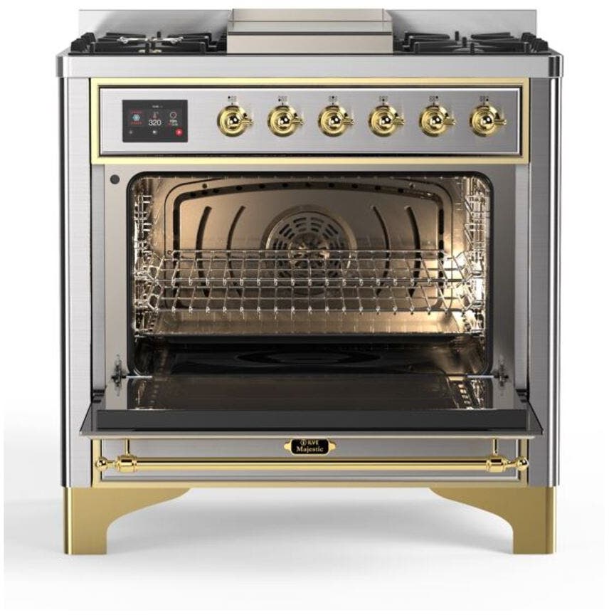 Ilve UM09FDNS3SSGLP Liquid Propane In Stainless Steel W/ Brass Trim