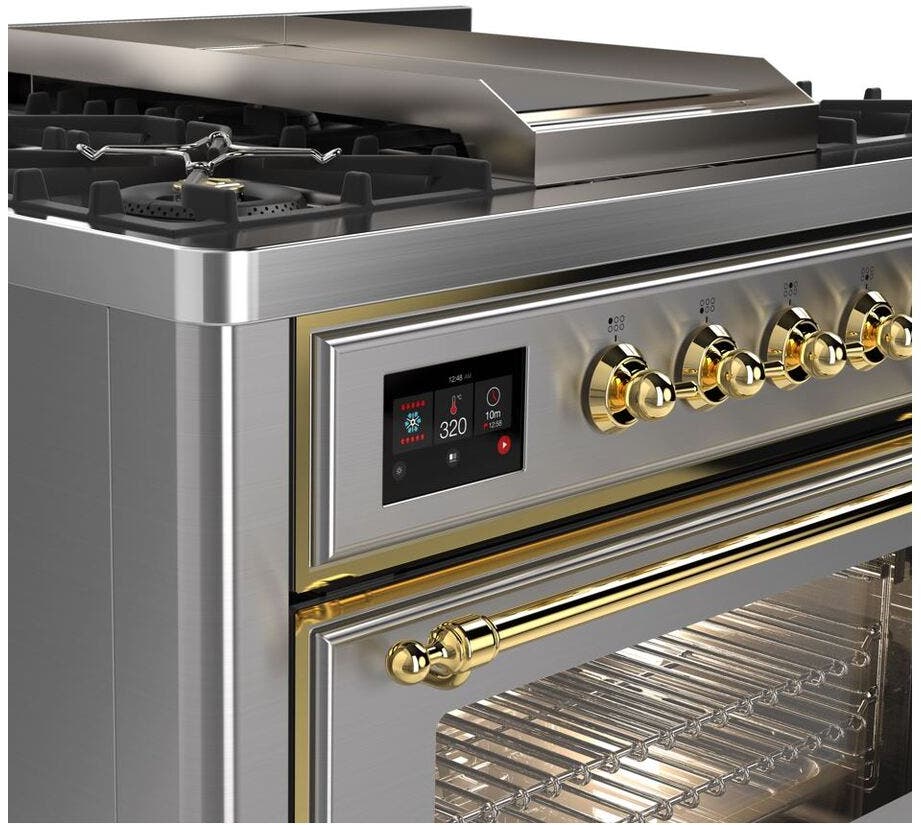 Ilve UM09FDNS3SSGLP Liquid Propane In Stainless Steel W/ Brass Trim