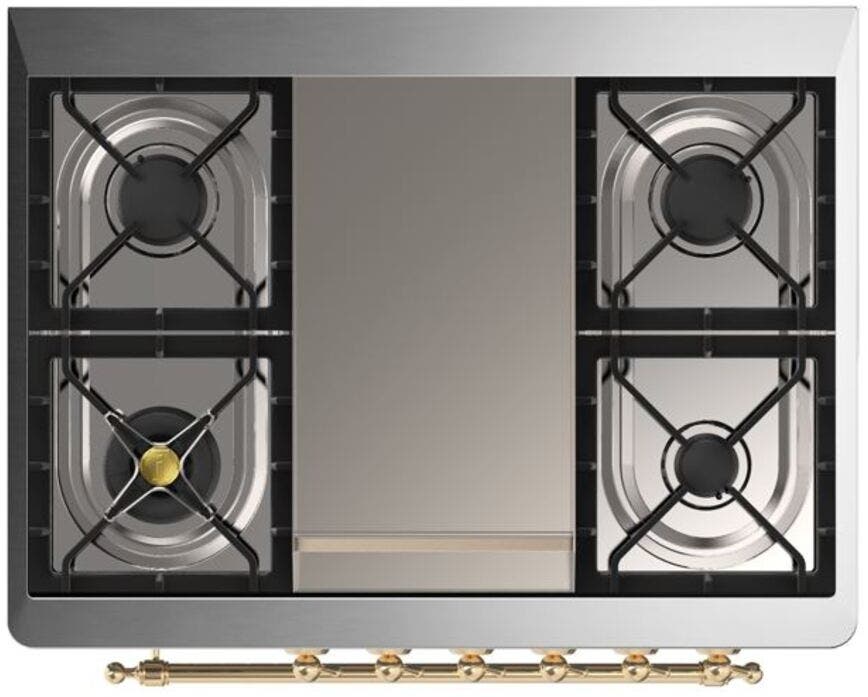 Ilve UM09FDNS3SSGLP Liquid Propane In Stainless Steel W/ Brass Trim